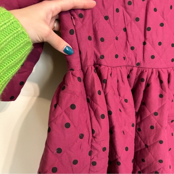 Asos Quilted Raspberry Polka Dot Babydoll Dress, US 4 - Picture 10 of 13
